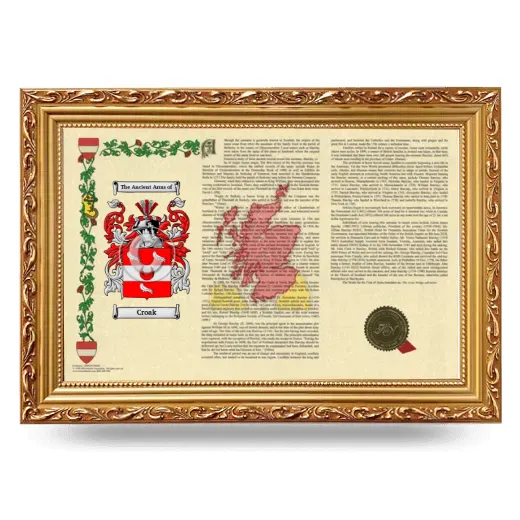 Croak Armorial Landscape Framed - Gold