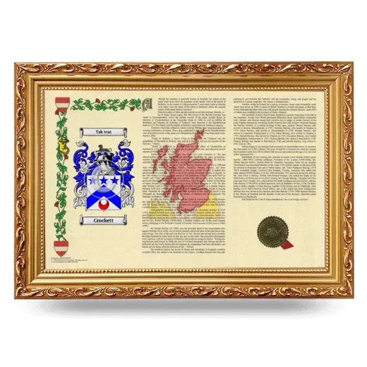 Crockett Armorial Landscape Framed - Gold