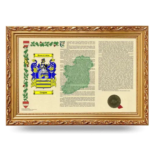 Crogan Armorial Landscape Framed - Gold
