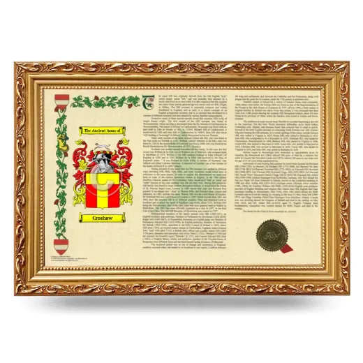 Croshaw Armorial Landscape Framed - Gold