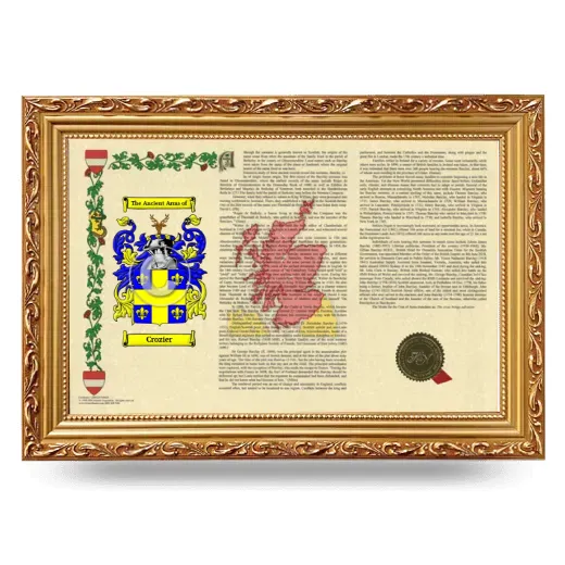 Crozier Armorial Landscape Framed - Gold