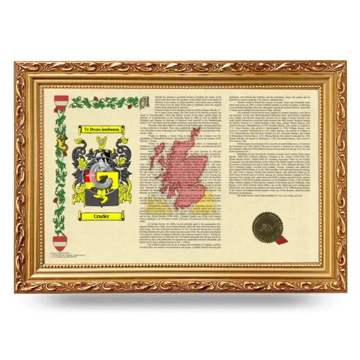 Cruder Armorial Landscape Framed - Gold