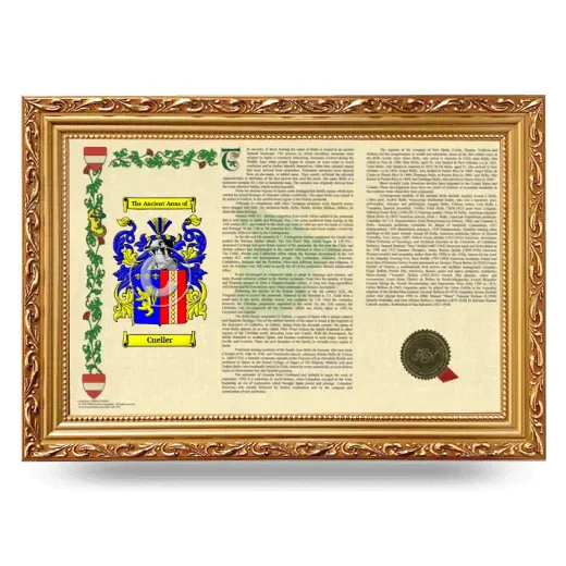 Cueller Armorial Landscape Framed - Gold