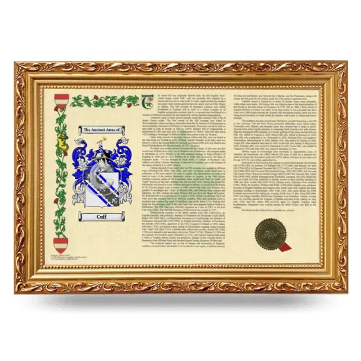 Cuff Armorial Landscape Framed - Gold