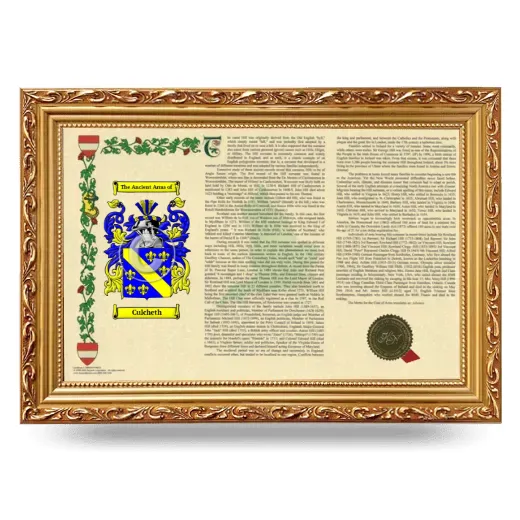 Culcheth Armorial Landscape Framed - Gold