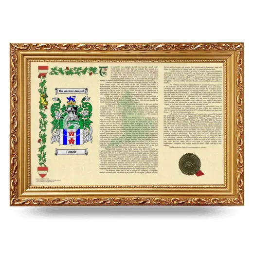 Cunde Armorial Landscape Framed - Gold