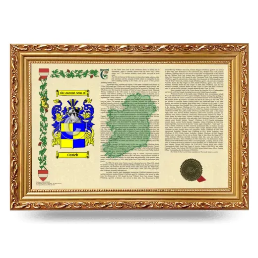 Cusick Armorial Landscape Framed - Gold