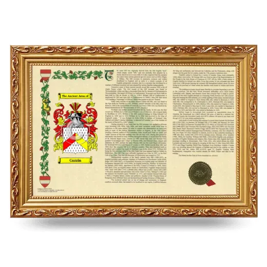 Cuzzin Armorial Landscape Framed - Gold