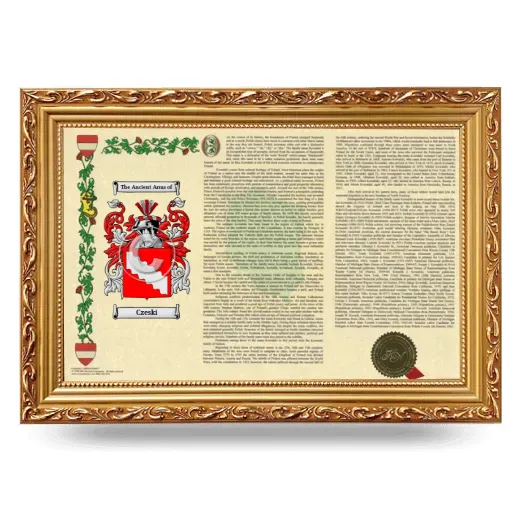 Czeski Armorial Landscape Framed - Gold