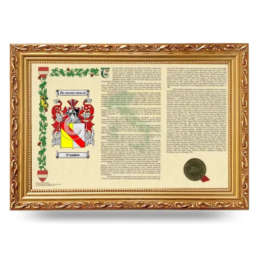 D'amico Armorial Landscape Framed - Gold