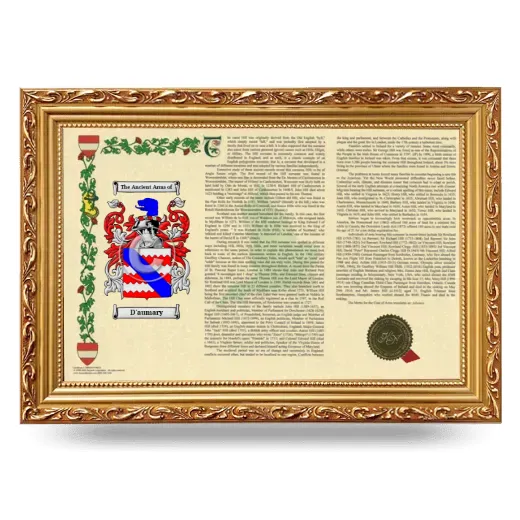 D'aumary Armorial Landscape Framed - Gold