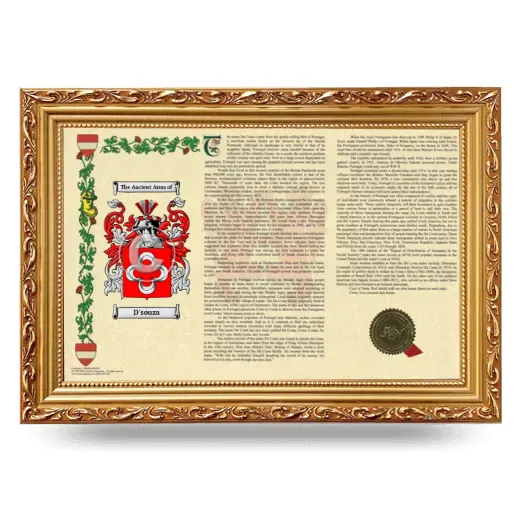 D'souza Armorial Landscape Framed - Gold