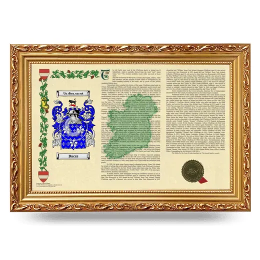 Daces Armorial Landscape Framed - Gold