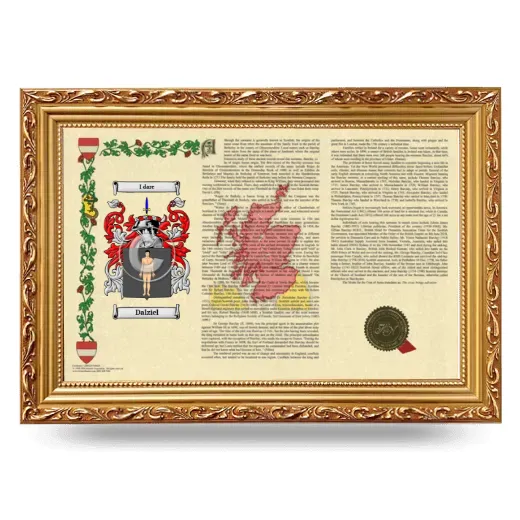 Dalziel Armorial Landscape Framed - Gold