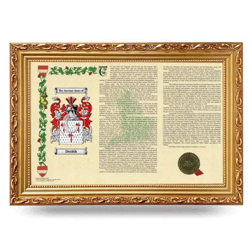 Danish Armorial Landscape Framed - Gold