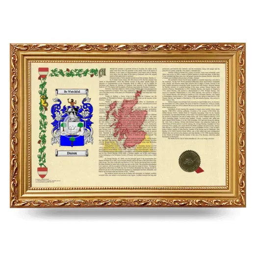 Darox Armorial Landscape Framed - Gold