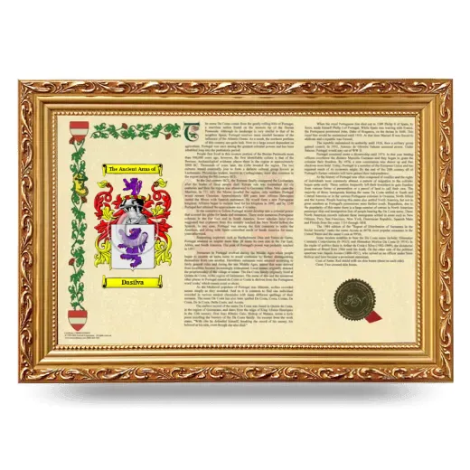 Dasilva Armorial Landscape Framed - Gold
