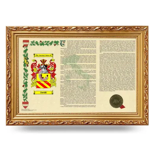 Davidi Armorial Landscape Framed - Gold