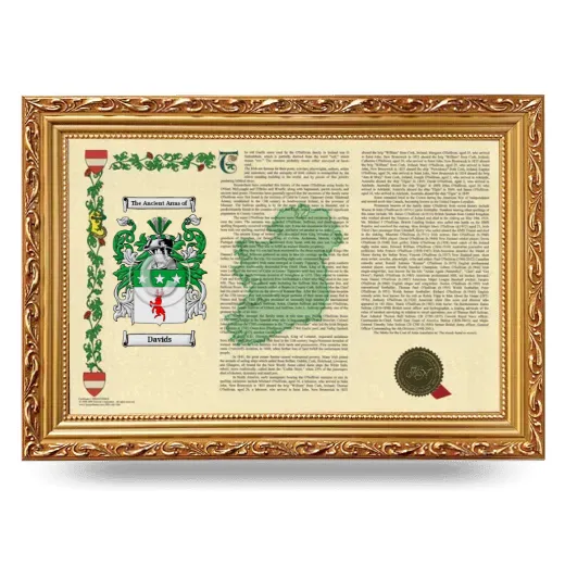 Davids Armorial Landscape Framed - Gold