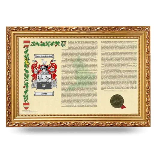 Davon Armorial Landscape Framed - Gold