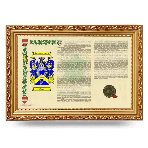 Davy Armorial Landscape Framed - Gold