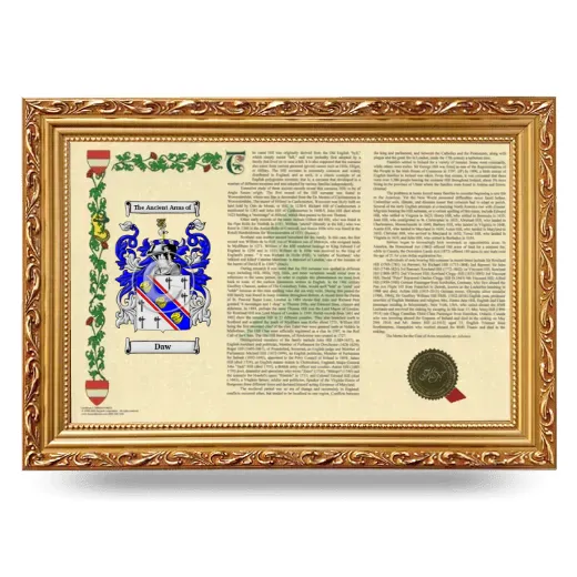 Daw Armorial Landscape Framed - Gold