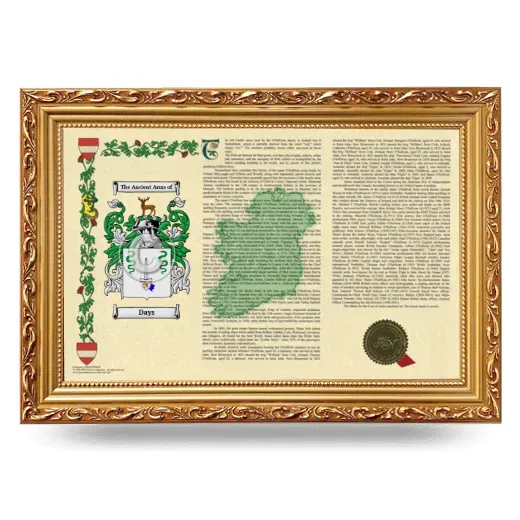 Days Armorial Landscape Framed - Gold