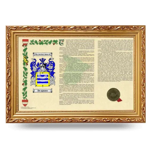 De aguayo Armorial Landscape Framed - Gold