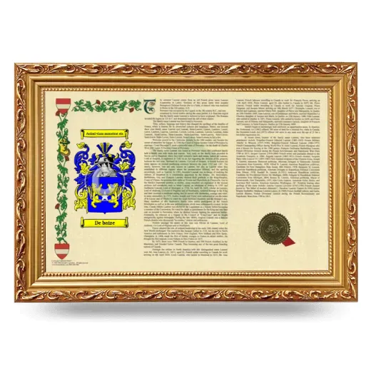 De baize Armorial Landscape Framed - Gold