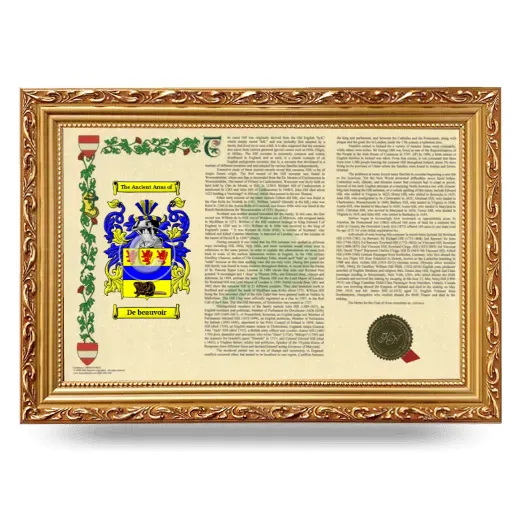 De beauvoir Armorial Landscape Framed - Gold