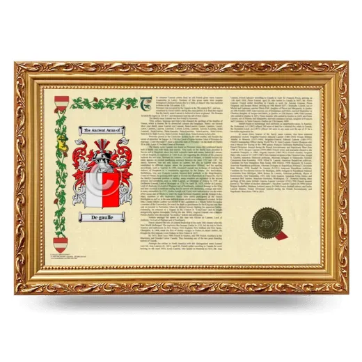 De gaulle Armorial Landscape Framed - Gold