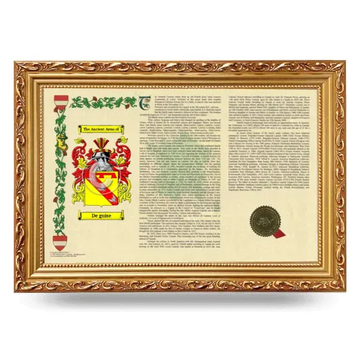 De guise Armorial Landscape Framed - Gold