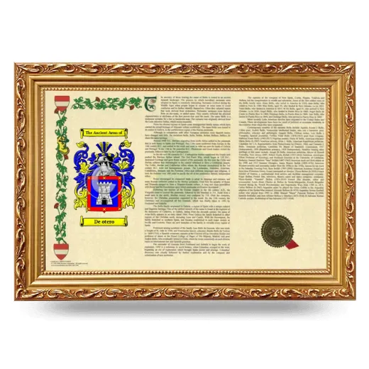 De otero Armorial Landscape Framed - Gold