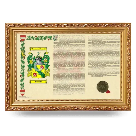 Deanda Armorial Landscape Framed - Gold