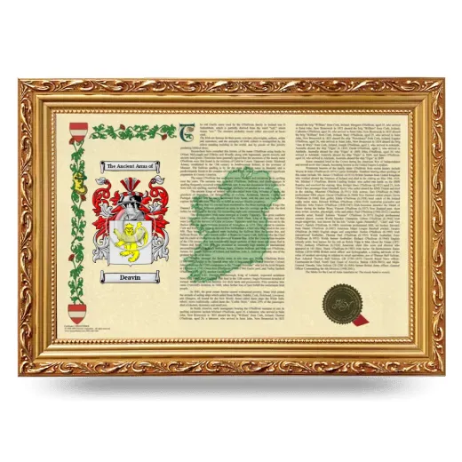 Deavin Armorial Landscape Framed - Gold