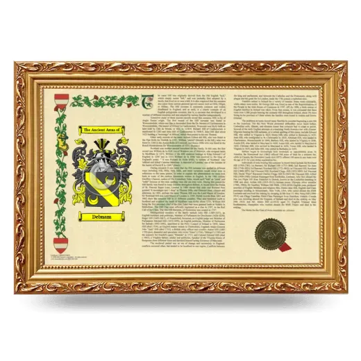 Debnam Armorial Landscape Framed - Gold