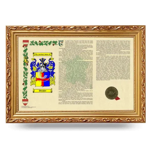 Decaire Armorial Landscape Framed - Gold