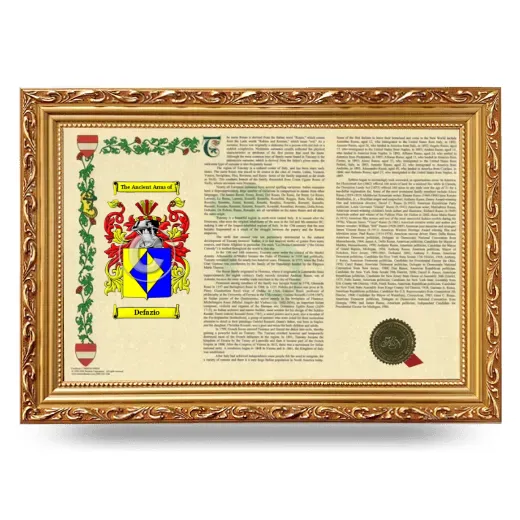 Defazio Armorial Landscape Framed - Gold