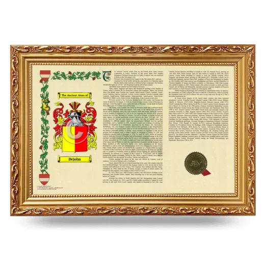 Dejohn Armorial Landscape Framed - Gold