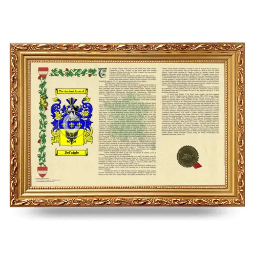 Del'aigle Armorial Landscape Framed - Gold