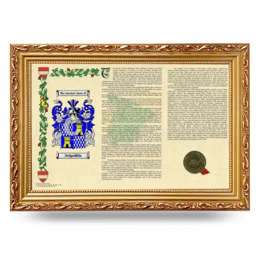Delgadillo Armorial Landscape Framed - Gold