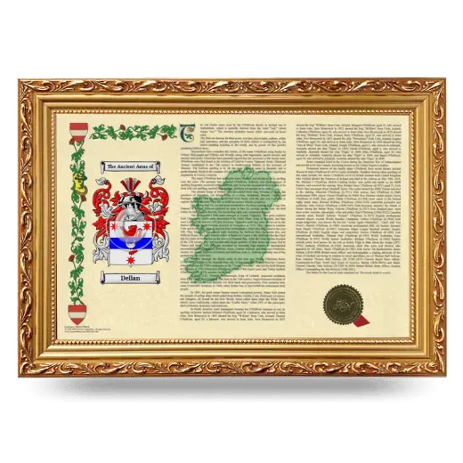 Dellan Armorial Landscape Framed - Gold
