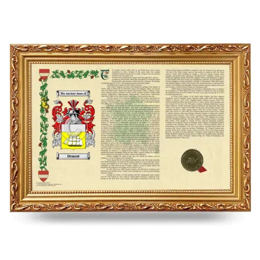 Denaut Armorial Landscape Framed - Gold