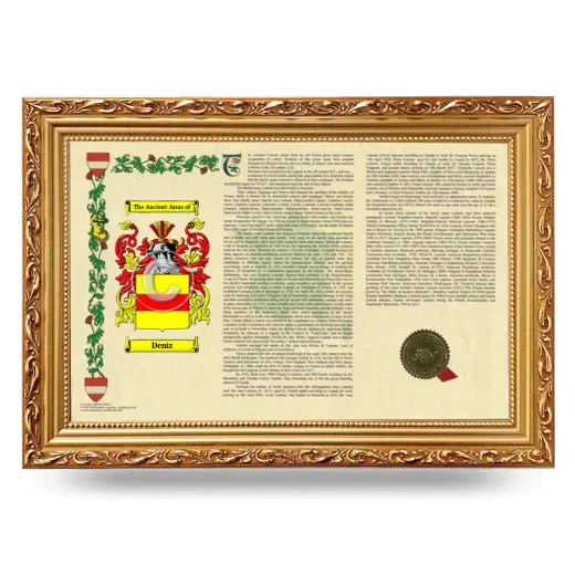 Deniz Armorial Landscape Framed - Gold
