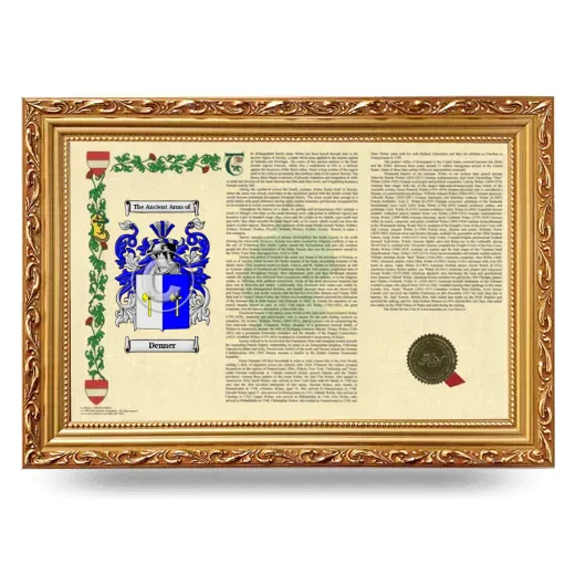 Denner Armorial Landscape Framed - Gold