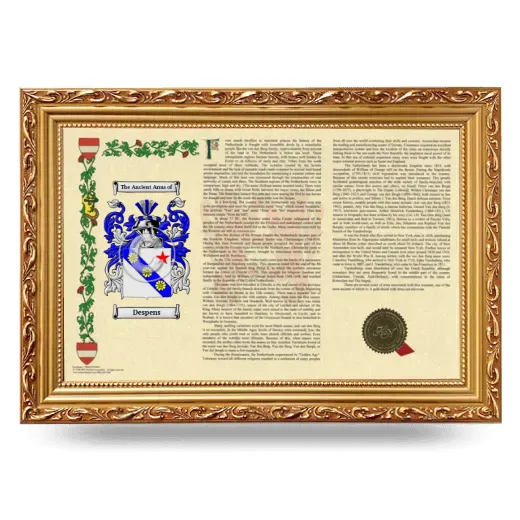 Despens Armorial Landscape Framed - Gold