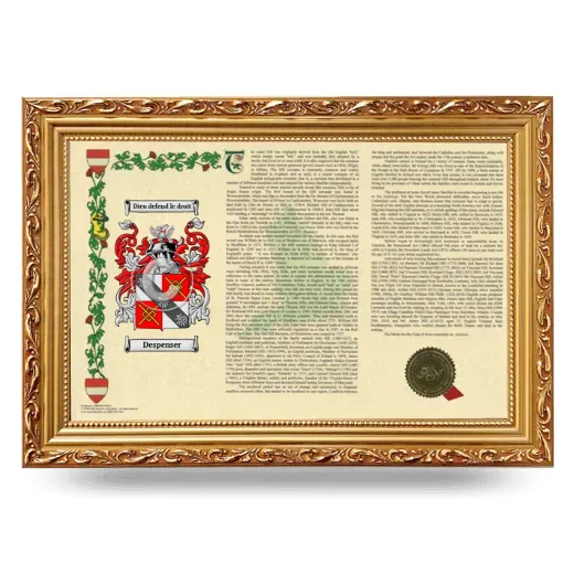 Despenser Armorial Landscape Framed - Gold