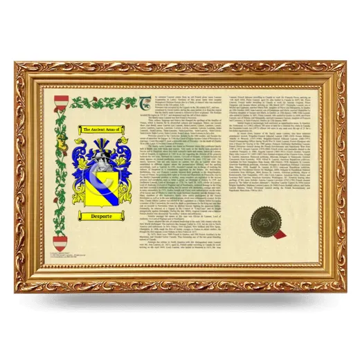 Desporte Armorial Landscape Framed - Gold