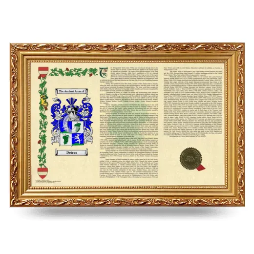Detres Armorial Landscape Framed - Gold