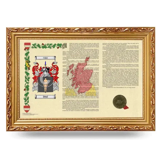 Deul Armorial Landscape Framed - Gold